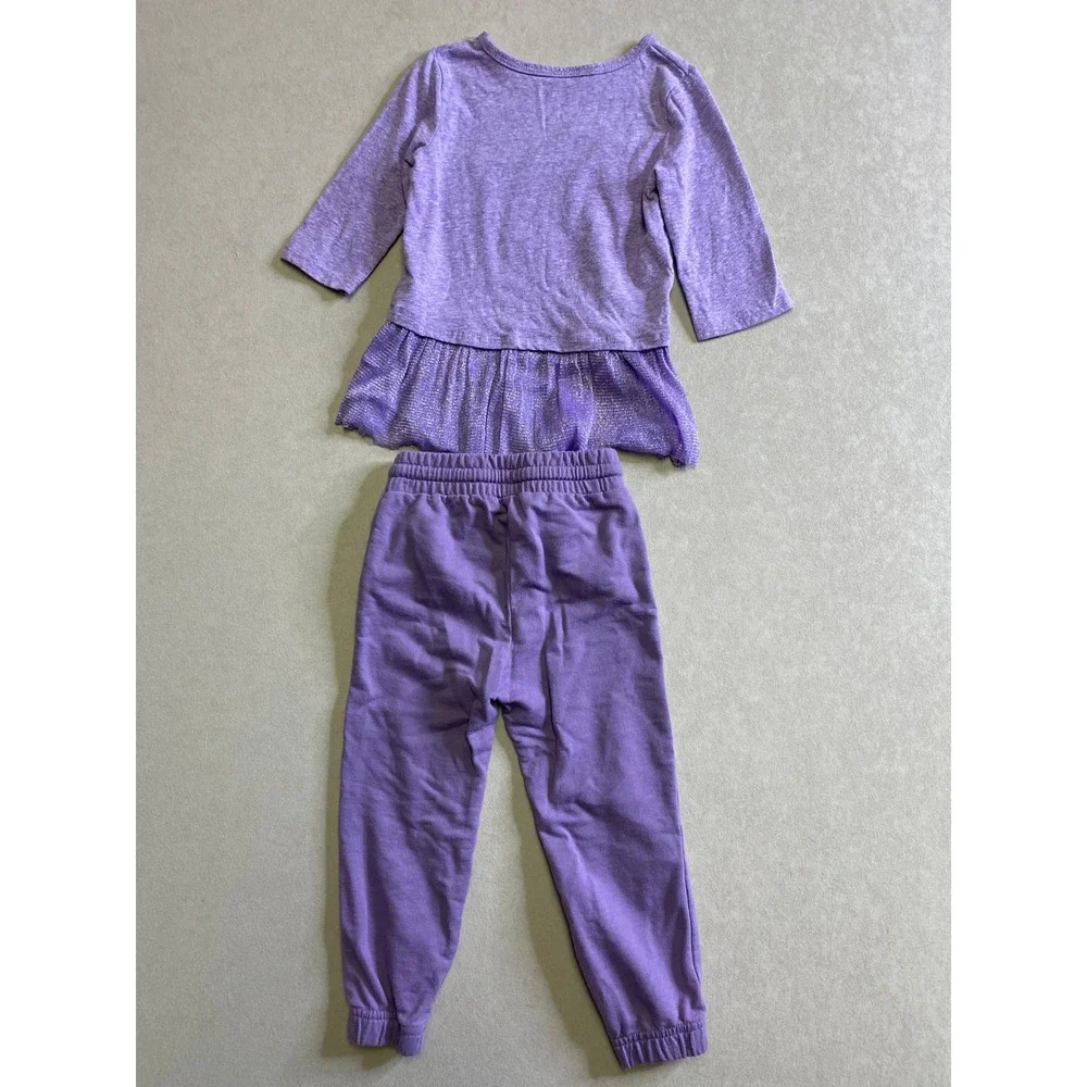 Disney Vampirina Purple Peplum Top and Joggers Outfit Set Kids 3T Long Sleeve
